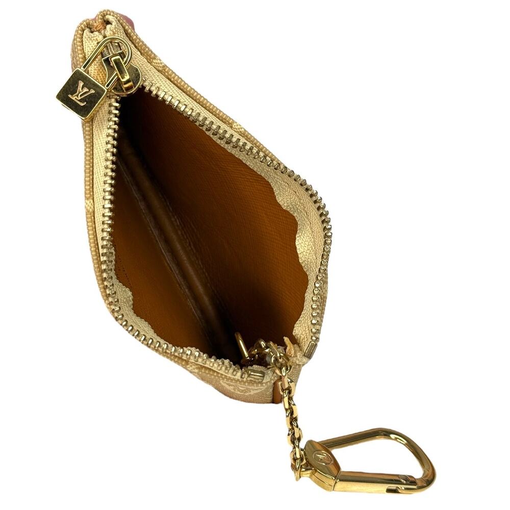 Louis Vuitton Pochette Cles Monogram Mini Coin Purse M92438 Beige Key Ring - Picture 5 of 11